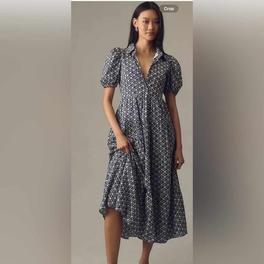 English Factory Black and White Patterned Midi Dress